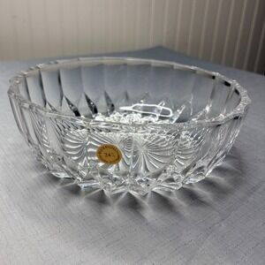 Bleikristall Crystal Bowl 8" Clear 24% Lead Bavaria West Germany Vintage Cut